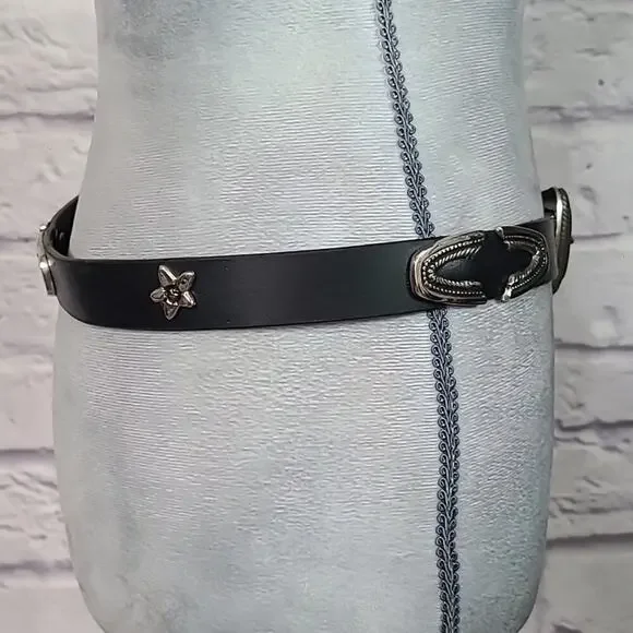 Vintage 80's Capezio western leather concho belt - Picture 2 of 11